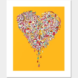 Love Heart Pattern Posters and Art